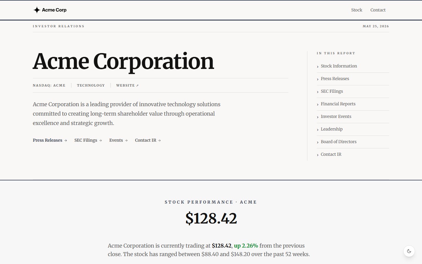 Editorial template preview