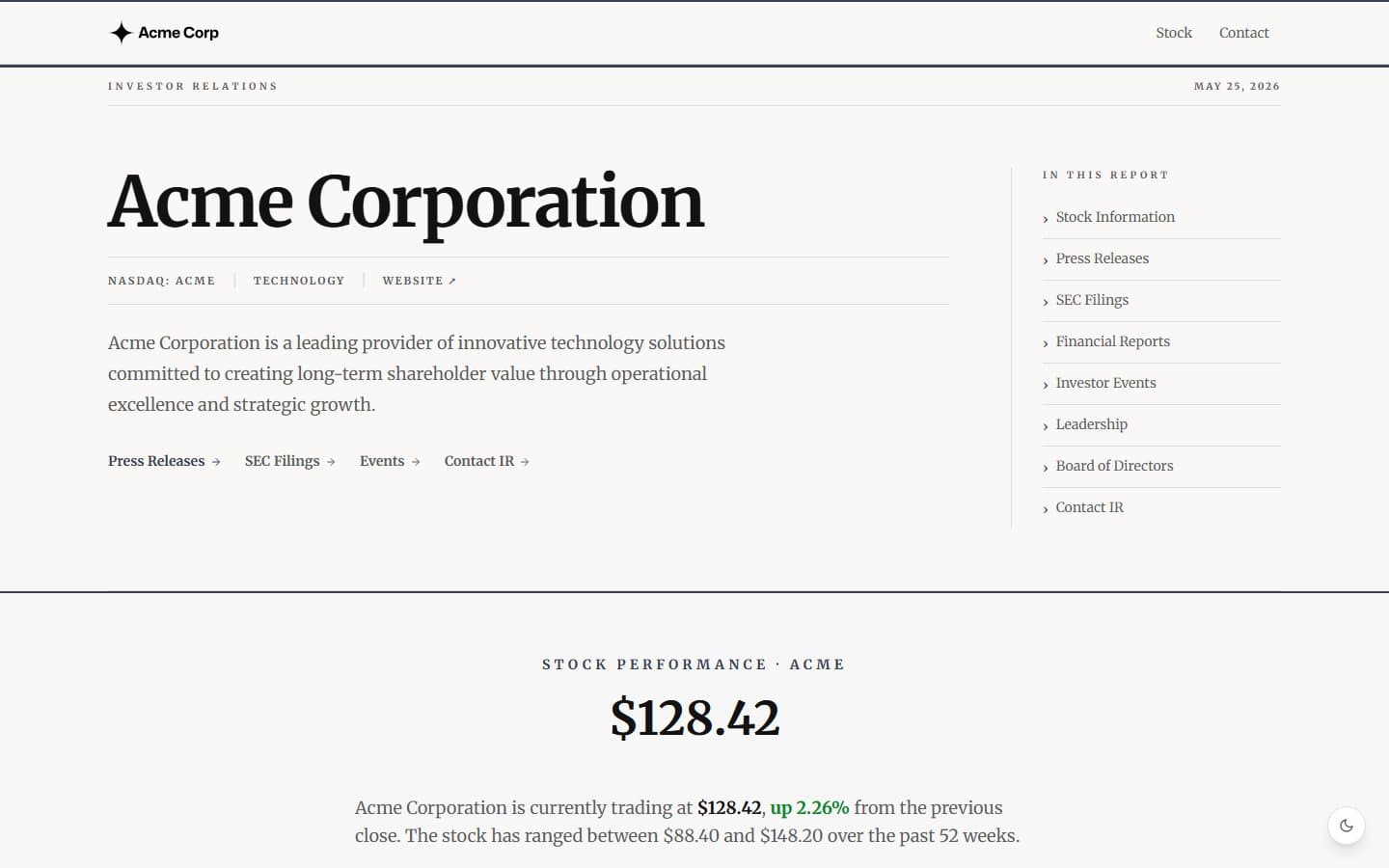 Editorial template preview
