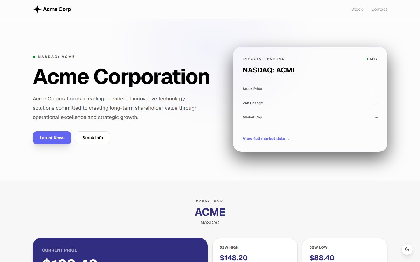 Fintech template preview