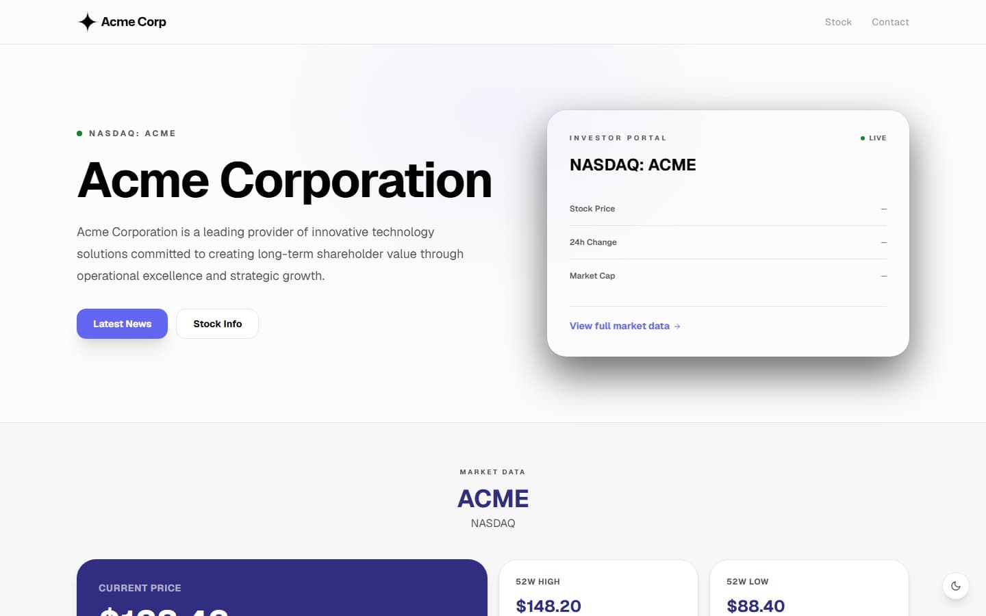 Fintech template preview